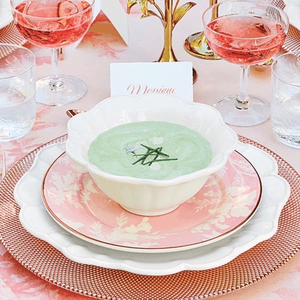 Pottery Barn Monique Lhuillier Rose Bouquet Salad Plate, Set of 7 - Picture 4 of 15